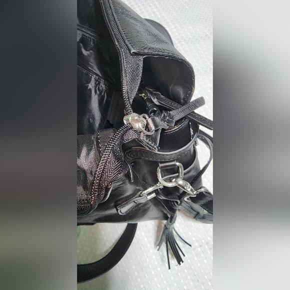 WILSON LEATHER EUC XL BLACK LEATHER BUSINESS TOTE WITH CROSSBODY STRAP - Picture 12 of 13